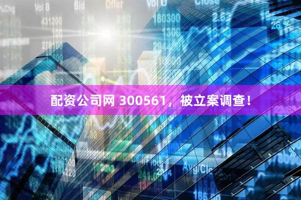 配资公司网 300561，被立案调查！